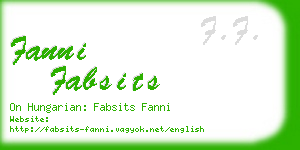 fanni fabsits business card